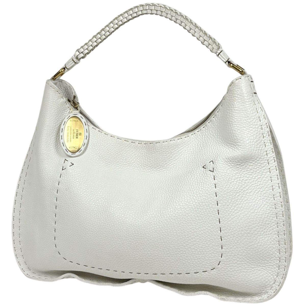 Fendi Selleria Shoulder Bag Leather White