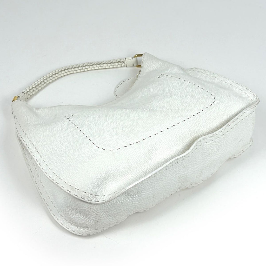 Fendi Selleria Shoulder Bag Leather White — view 2