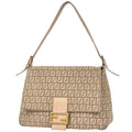 Fendi Zucchino Pattern Shoulder Bag Mamma Baguette Canvas Pink