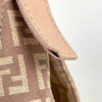 Fendi Zucchino Pattern Shoulder Bag Mamma Baguette Canvas Pink — view 5