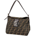 Fendi Zucca Pattern Shoulder Bag Canvas Brown