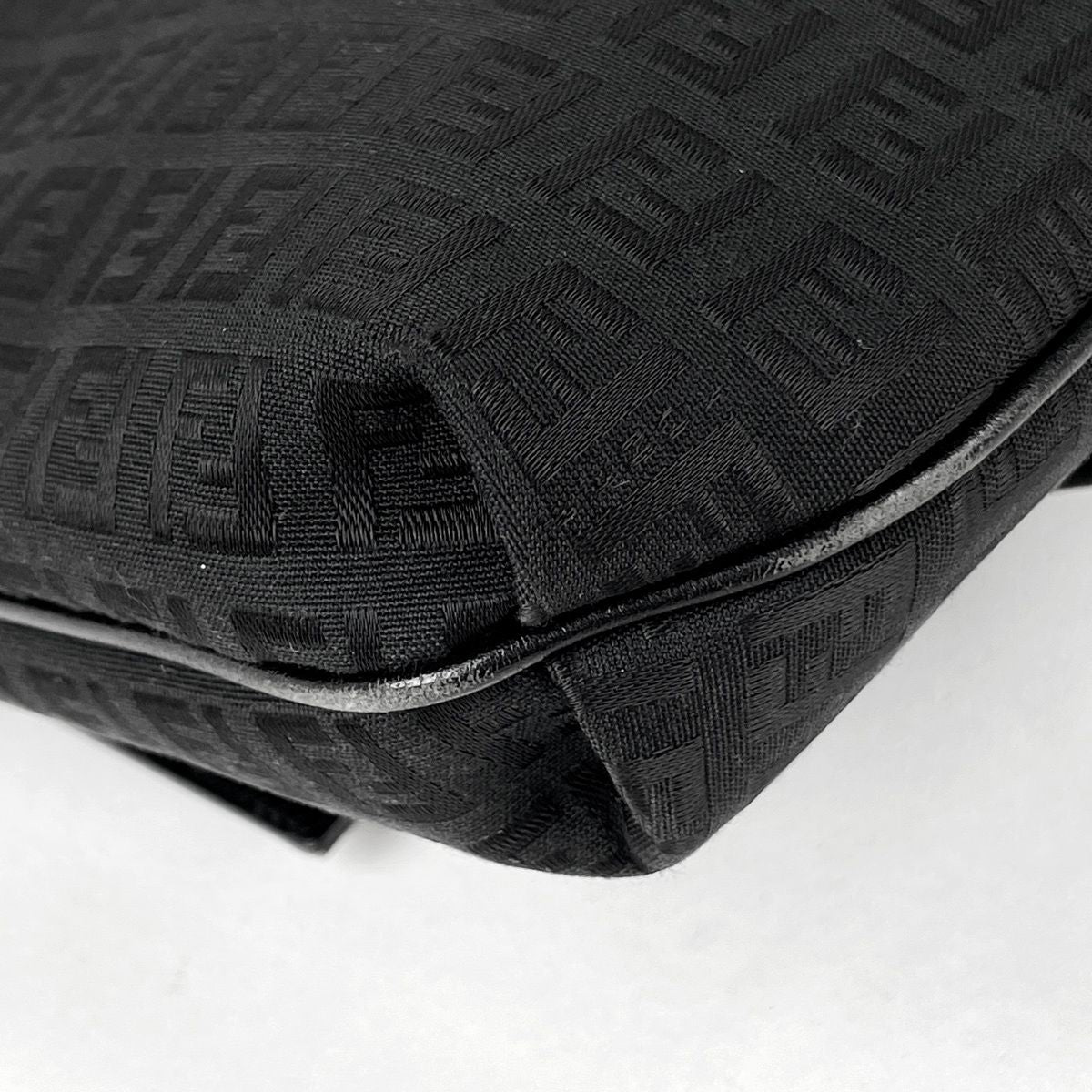 Fendi Zucchino Pattern Shoulder Bag Canvas Black — view 3