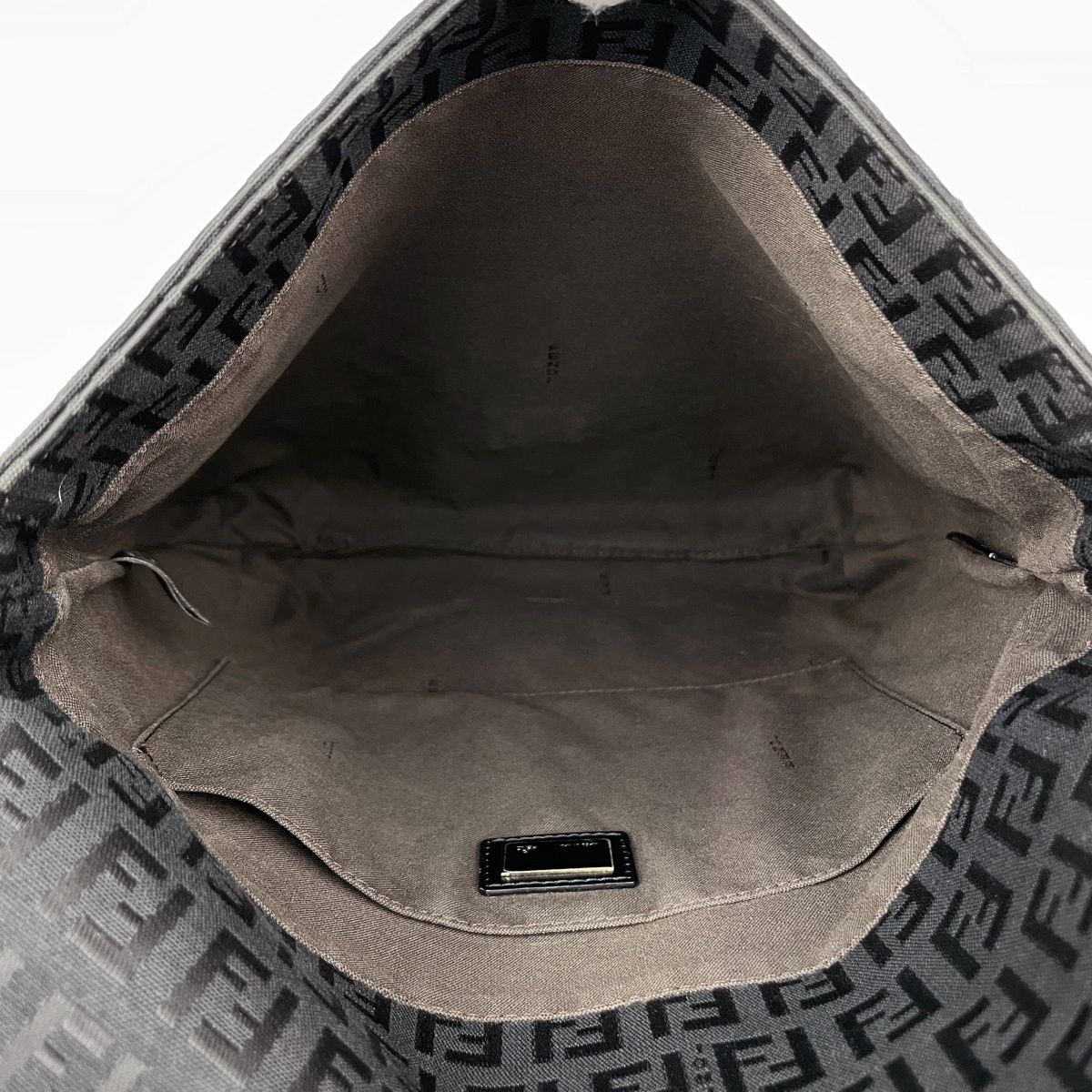 Fendi Zucchino Pattern Shoulder Bag Canvas Black — view 8