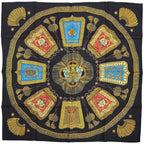 Hermes Carre 90 Poste Et Cavalerie Saber Decorative Bag Scarf Silk Black