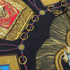 Hermes Carre 90 Poste Et Cavalerie Saber Decorative Bag Scarf Silk Black — view 3