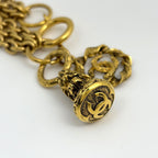 Chanel CC Logo Chain Necklace Triple Strand Long Gold Plated — view 4