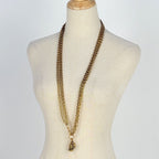Chanel CC Logo Chain Necklace Triple Strand Long Gold Plated — view 8