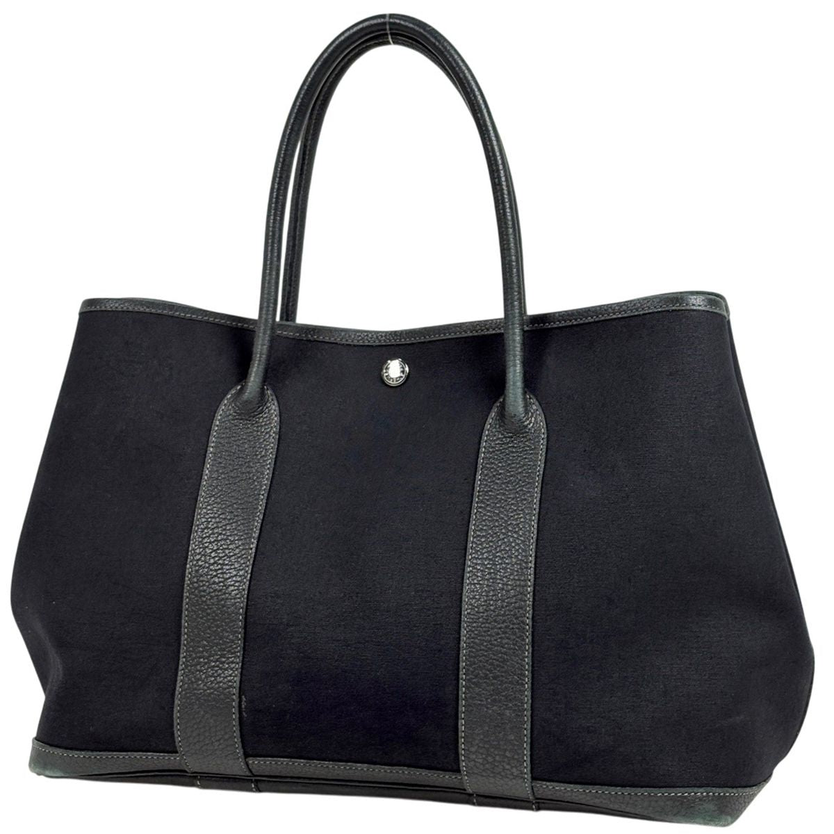 Hermes Garden Party PM Tote Toile Officier Noir