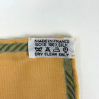 Hermes Rabbit Pattern Scarf Petit Carre Silk Yellow Green — view 2