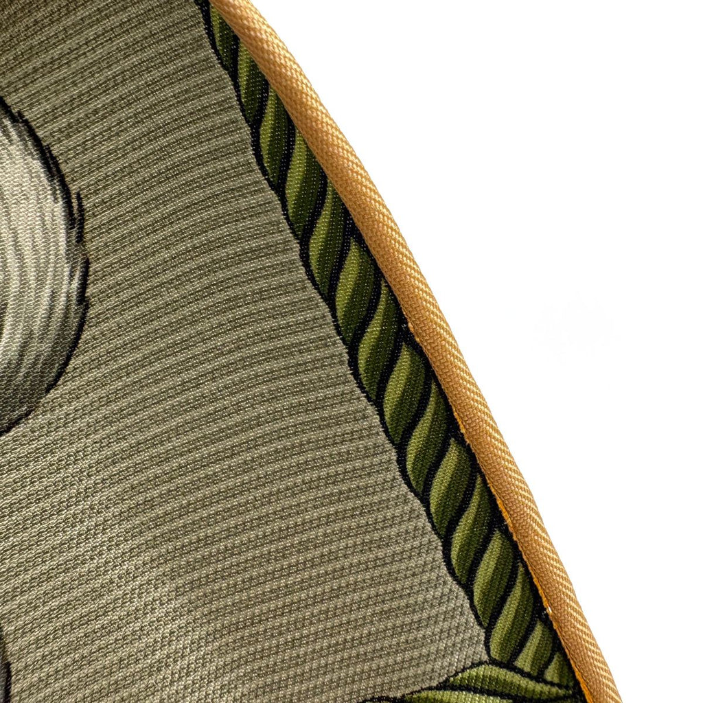 Hermes Rabbit Pattern Scarf Petit Carre Silk Yellow Green — view 4