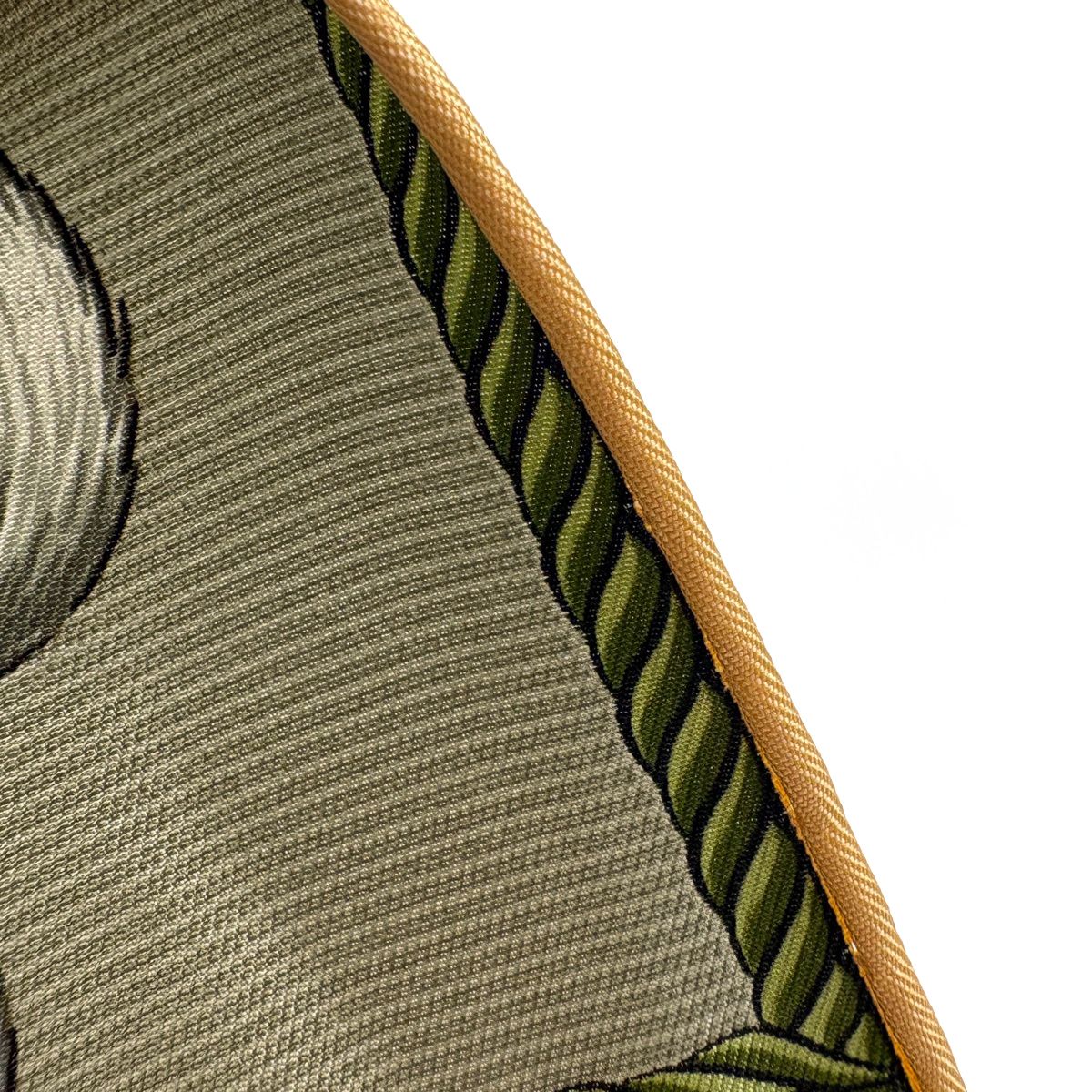 Hermes Rabbit Pattern Scarf Petit Carre Silk Yellow Green — view 4