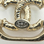 Chanel CC Logo Rhinestone Earrings Gold Plated — view 4