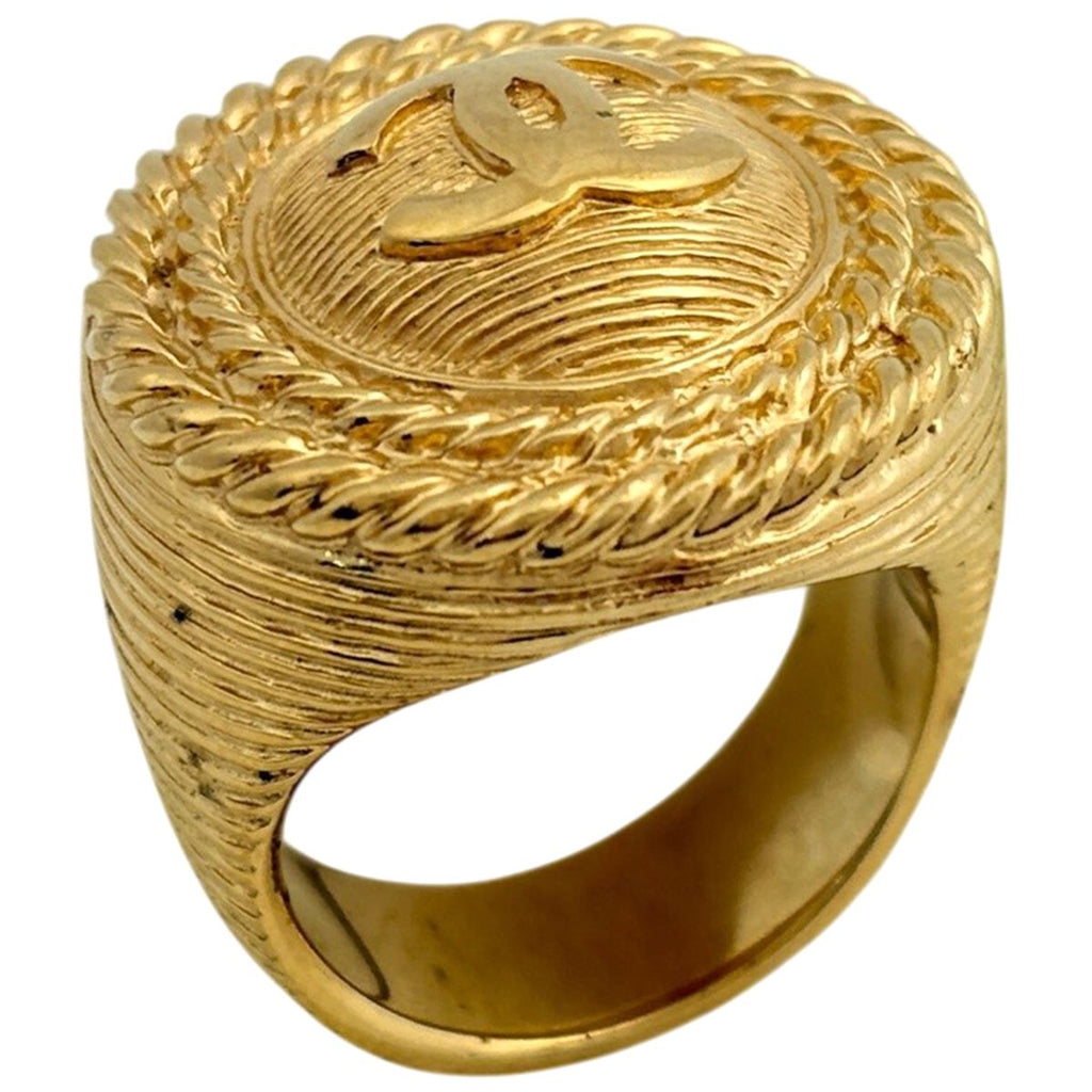 Chanel CC Logo Ring Gold Plated