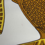 Hermes Carre 90 Armets en Panache Feathered Knight Helmet Scarf Silk White — view 5