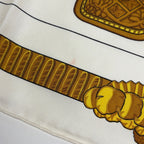 Hermes Carre 90 Armets en Panache Feathered Knight Helmet Scarf Silk White — view 4