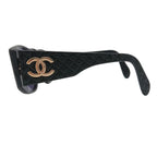Chanel CC Logo Sunglasses Black Gold Eyewear — view 3