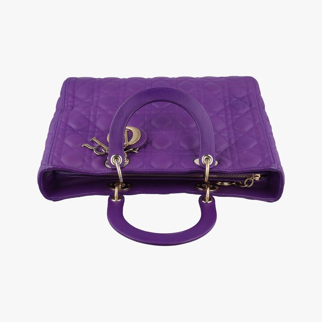 Dior Lady Purple Lambskin Handbag — view 8