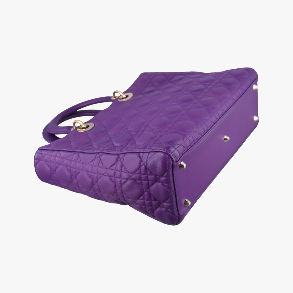Dior Lady Purple Lambskin Handbag — view 7