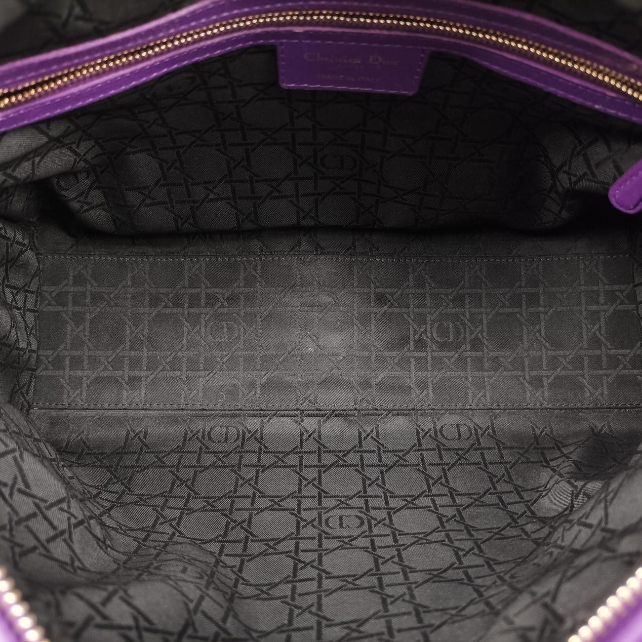 Dior Lady Purple Lambskin Handbag — view 9
