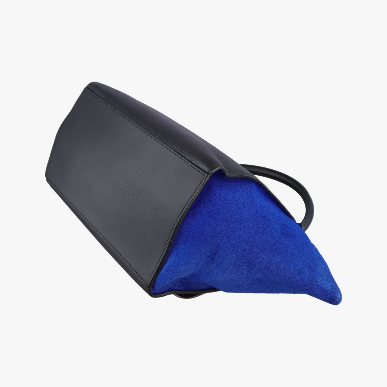 Celine Trapeze Black Brown Blue Calf Hair Shoulder — view 6