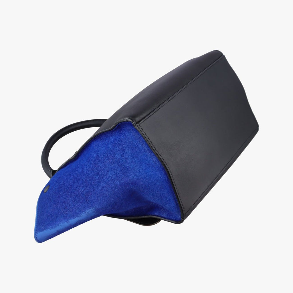 Celine Trapeze Black Brown Blue Calf Hair Shoulder — view 7
