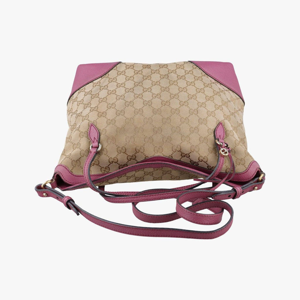 Gucci Guccissima Bree Beige Pink GG Canvas Leather Shoulder — view 8