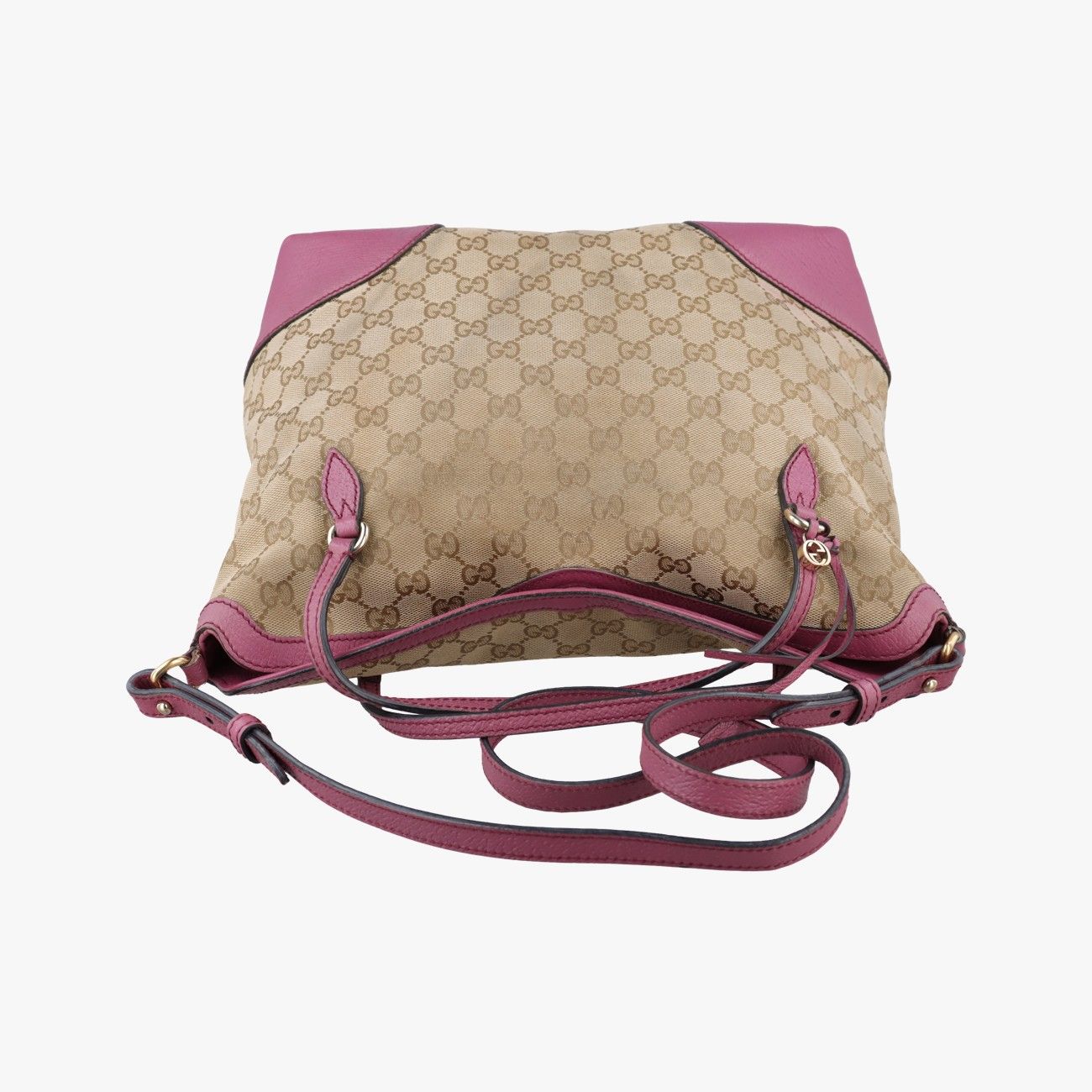 Gucci Guccissima Bree Beige Pink GG Canvas Leather Shoulder — view 8