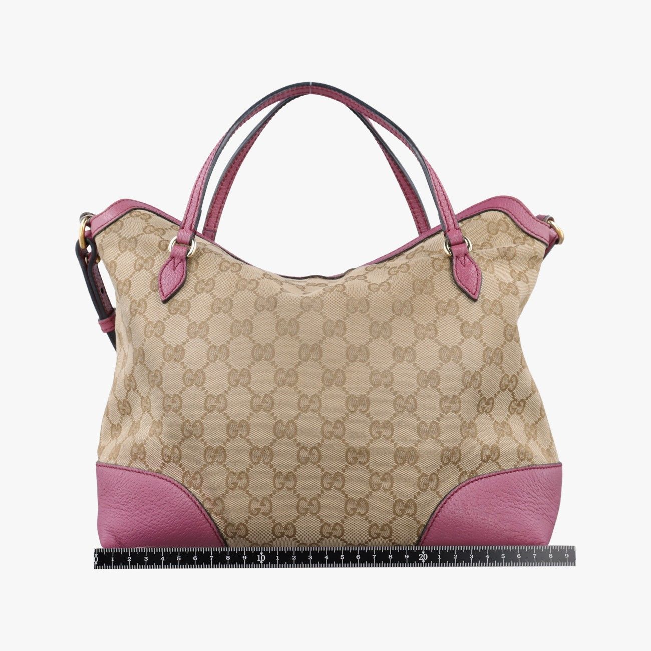 Gucci Guccissima Bree Beige Pink GG Canvas Leather Shoulder — view 2