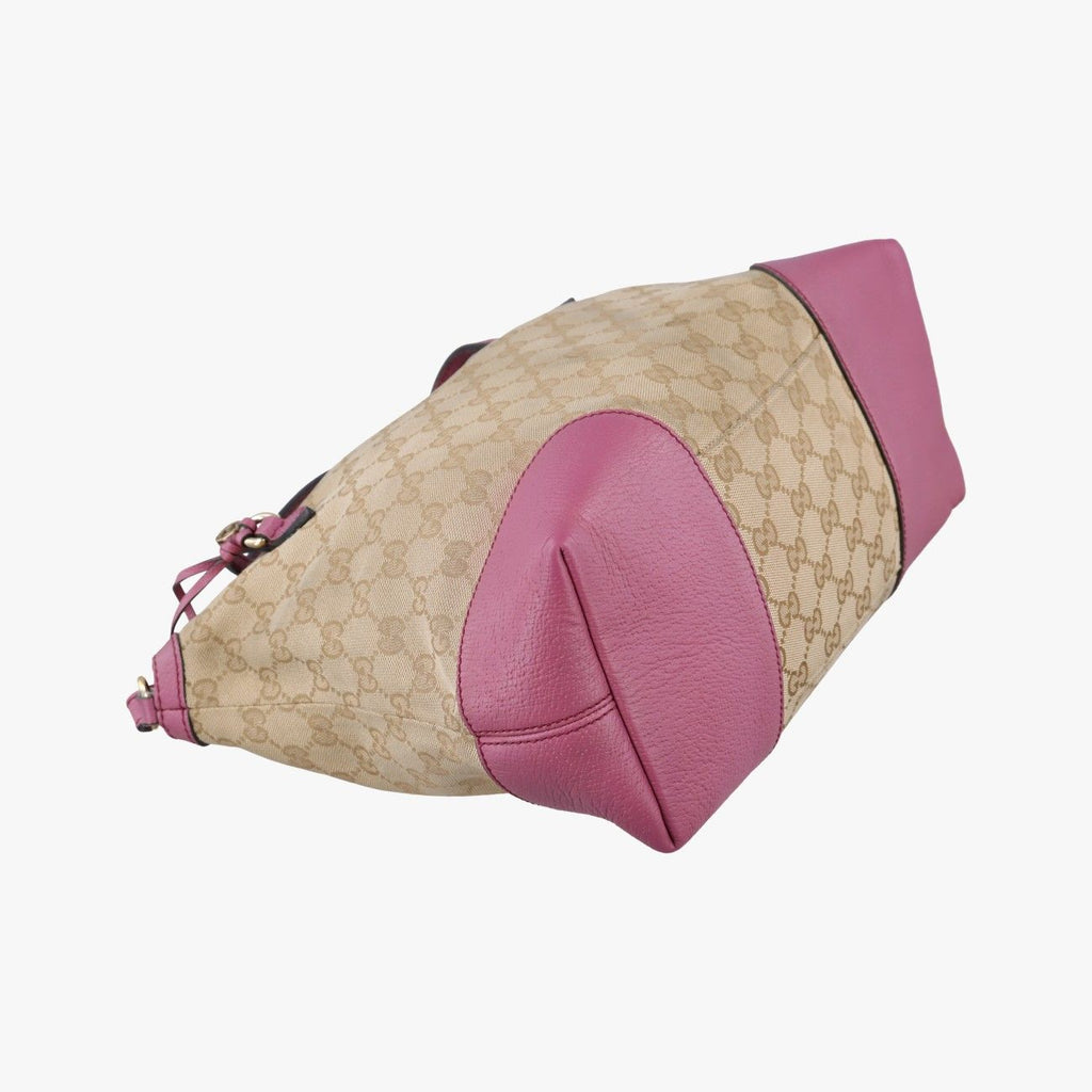 Gucci Guccissima Bree Beige Pink GG Canvas Leather Shoulder — view 5