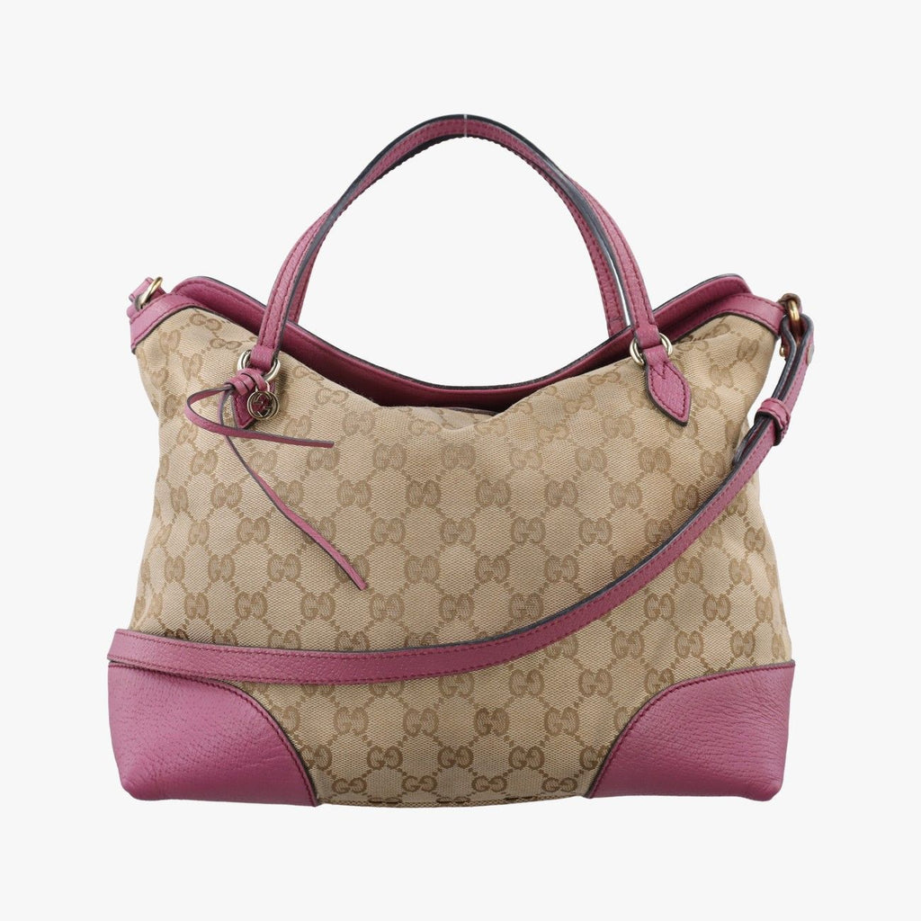 Gucci Guccissima Bree Beige Pink GG Canvas Leather Shoulder