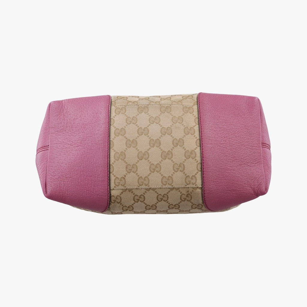 Gucci Guccissima Bree Beige Pink GG Canvas Leather Shoulder — view 3