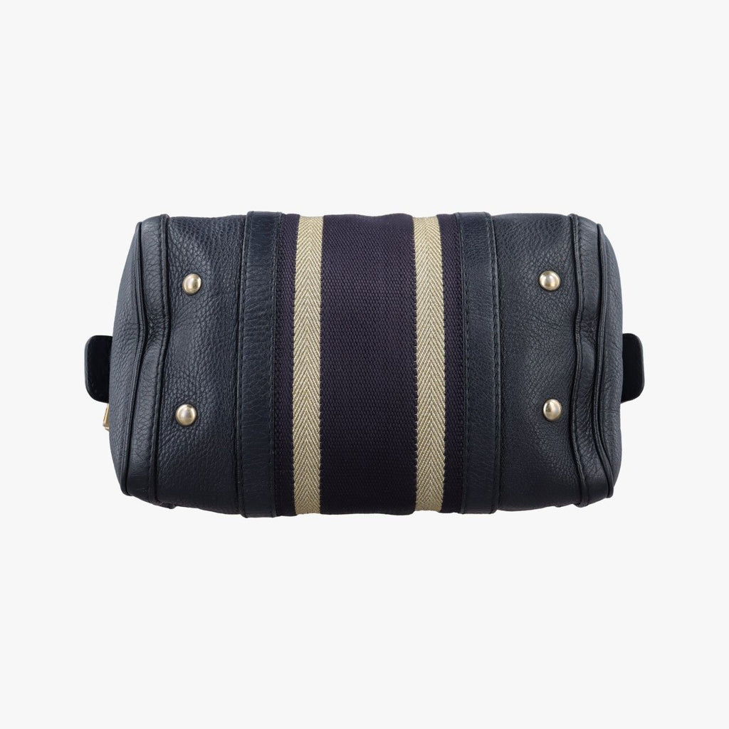 Gucci Sherry Line Navy Leather Handbag — view 3