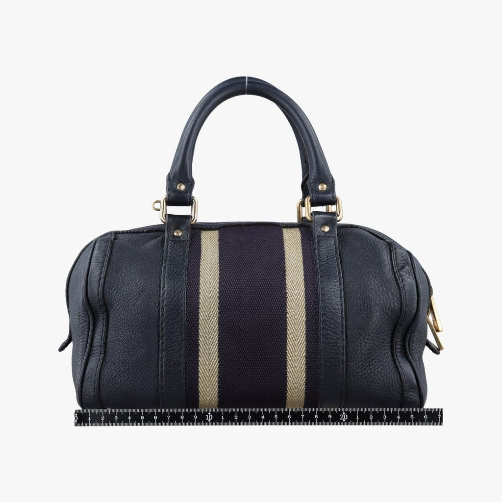 Gucci Sherry Line Navy Leather Handbag — view 2