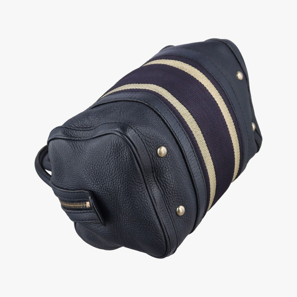Gucci Sherry Line Navy Leather Handbag — view 5