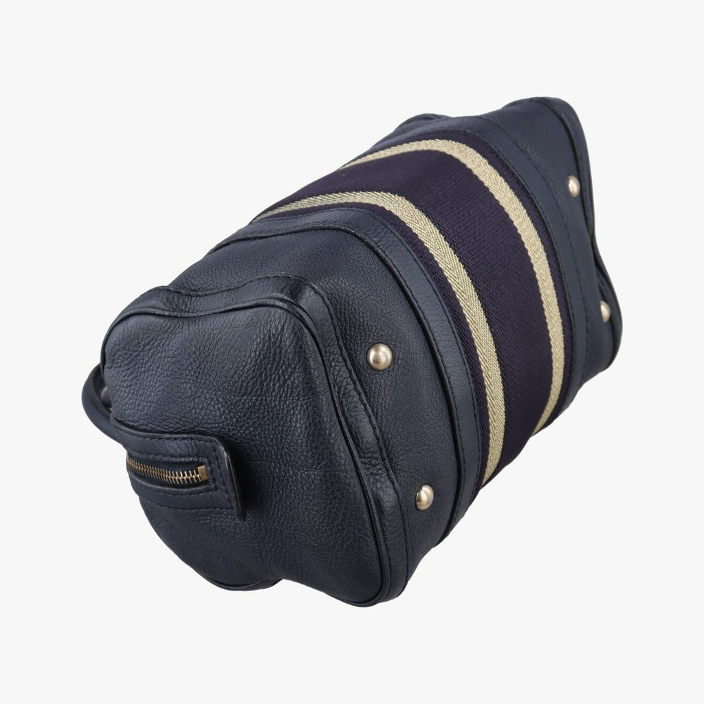 Gucci Sherry Line Navy Leather Handbag — view 7