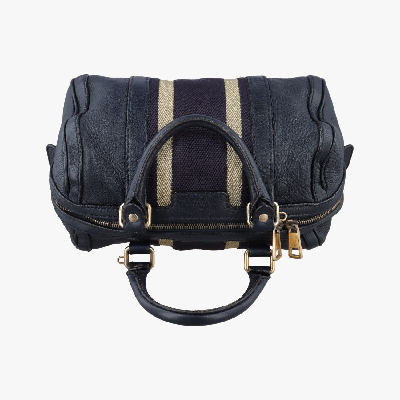 Gucci Sherry Line Navy Leather Handbag — view 8