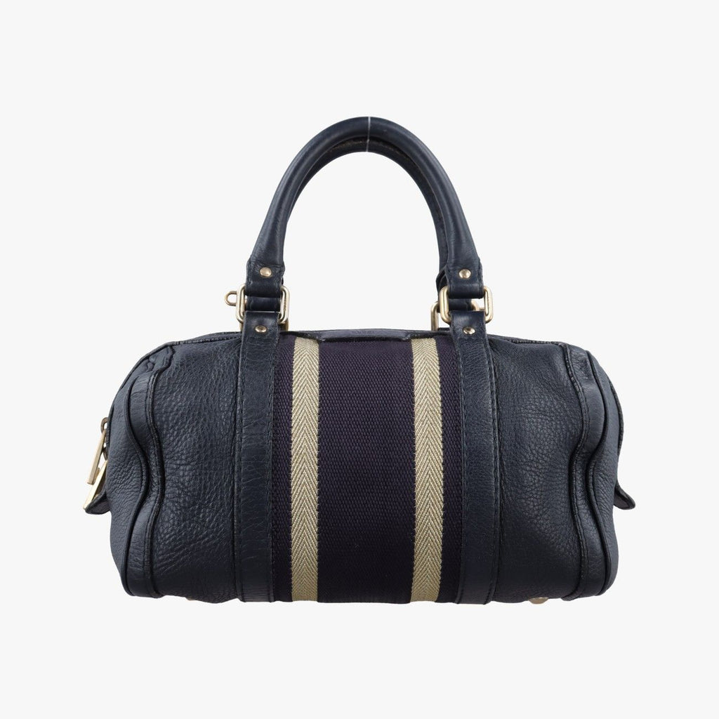 Gucci Sherry Line Navy Leather Handbag