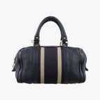 Gucci Sherry Line Navy Leather Handbag
