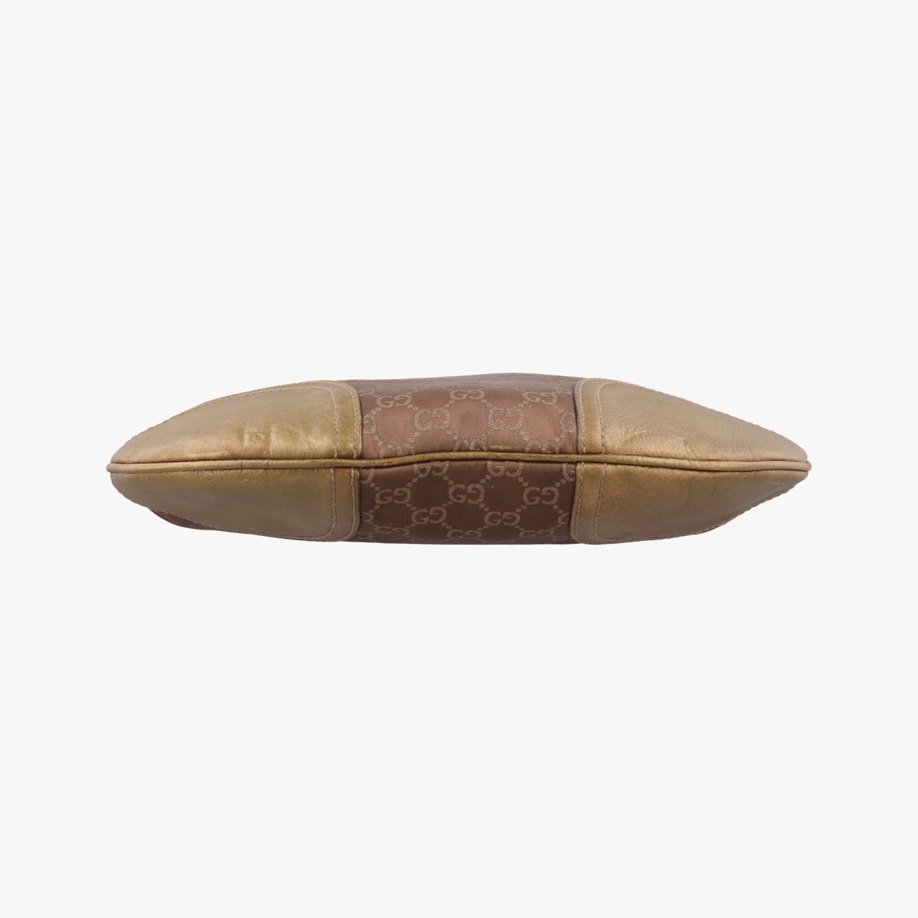 Gucci Principi Gold Brown Canvas Leather Shoulder — view 3