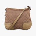 Gucci Principi Gold Brown Canvas Leather Shoulder