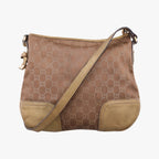 Gucci Principi Gold Brown Canvas Leather Shoulder