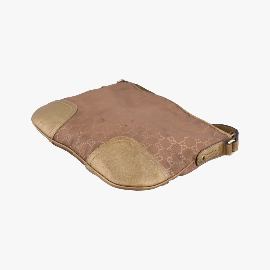 Gucci Principi Gold Brown Canvas Leather Shoulder — view 4