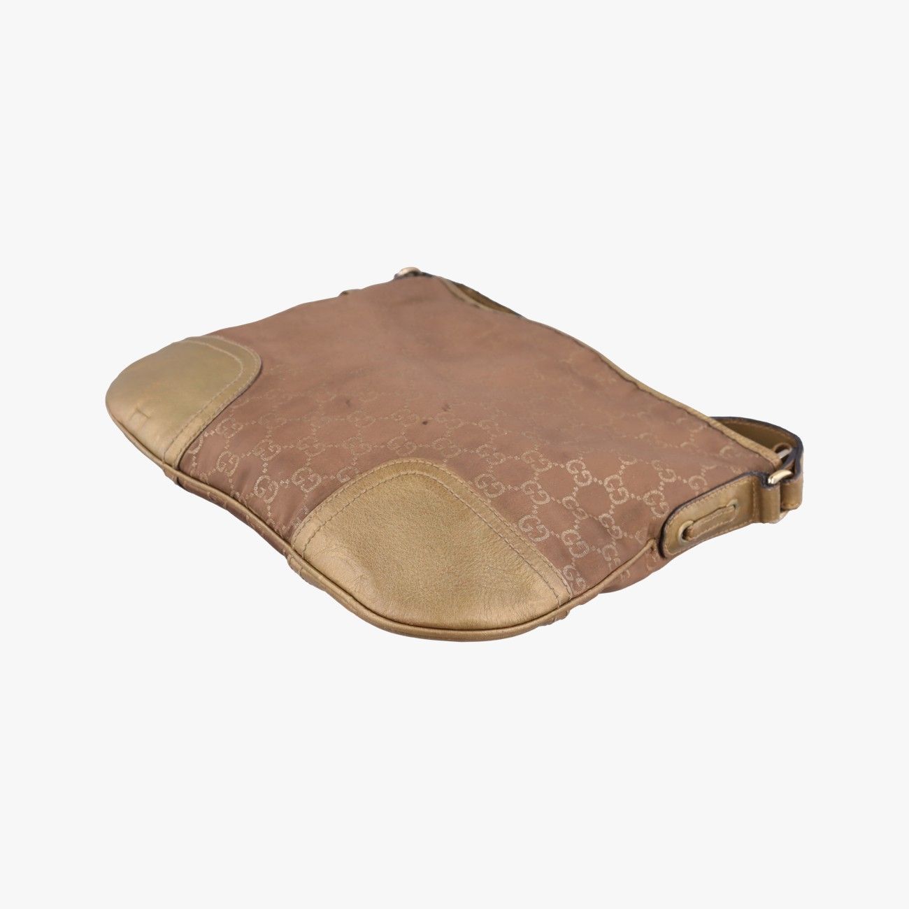 Gucci Principi Gold Brown Canvas Leather Shoulder — view 4