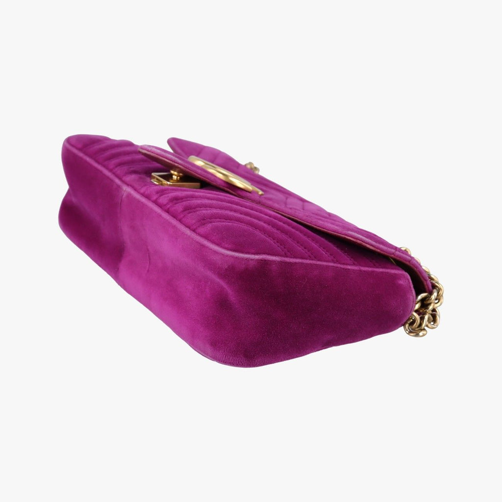 Gucci GG Marmont Purple Velour Shoulder — view 4