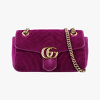 Gucci GG Marmont Purple Velour Shoulder