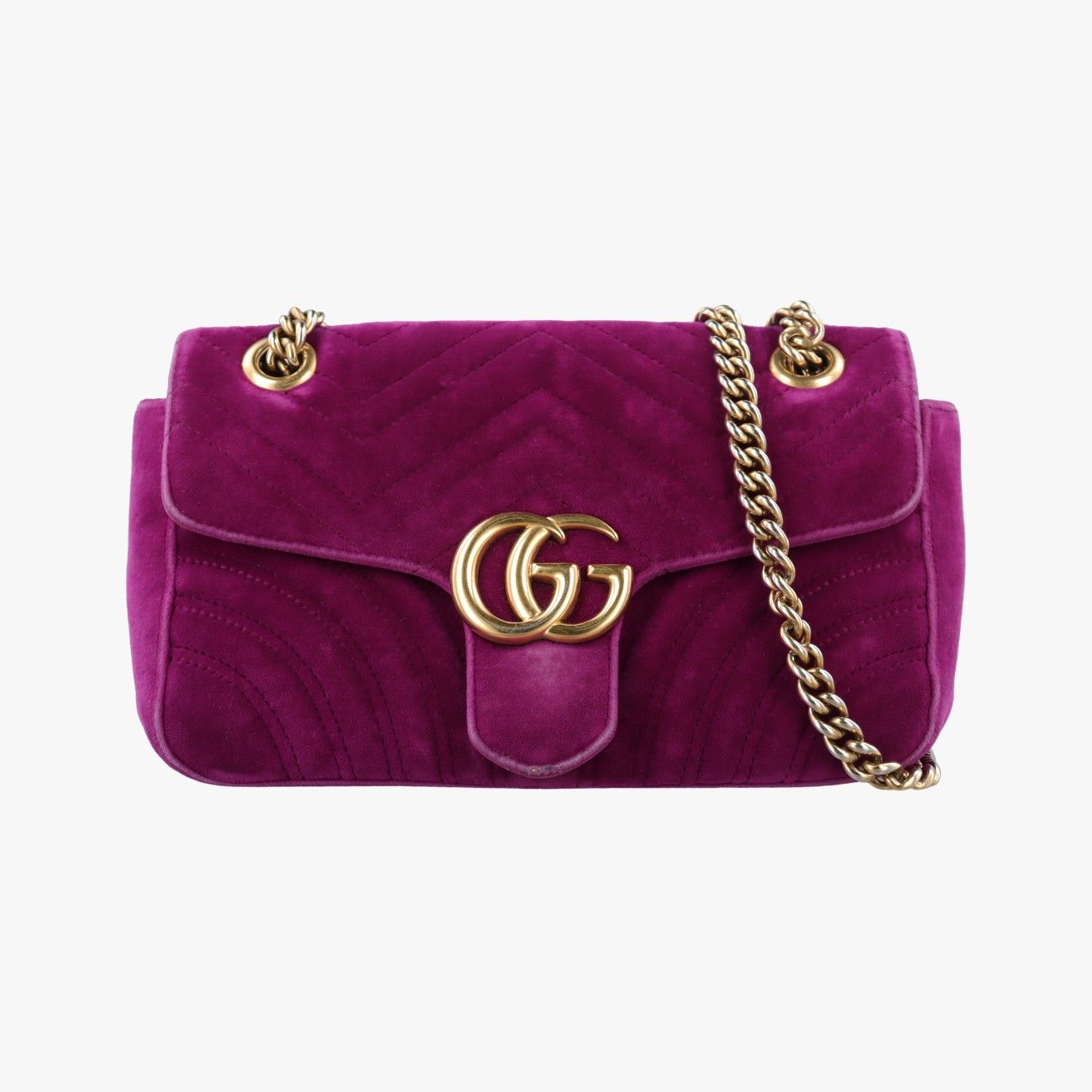 Gucci GG Marmont Purple Velour Shoulder