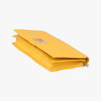 Fendi Embossed Logo Yellow Lambskin Shoulder — view 4