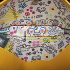 Fendi Embossed Logo Yellow Lambskin Shoulder — view 9