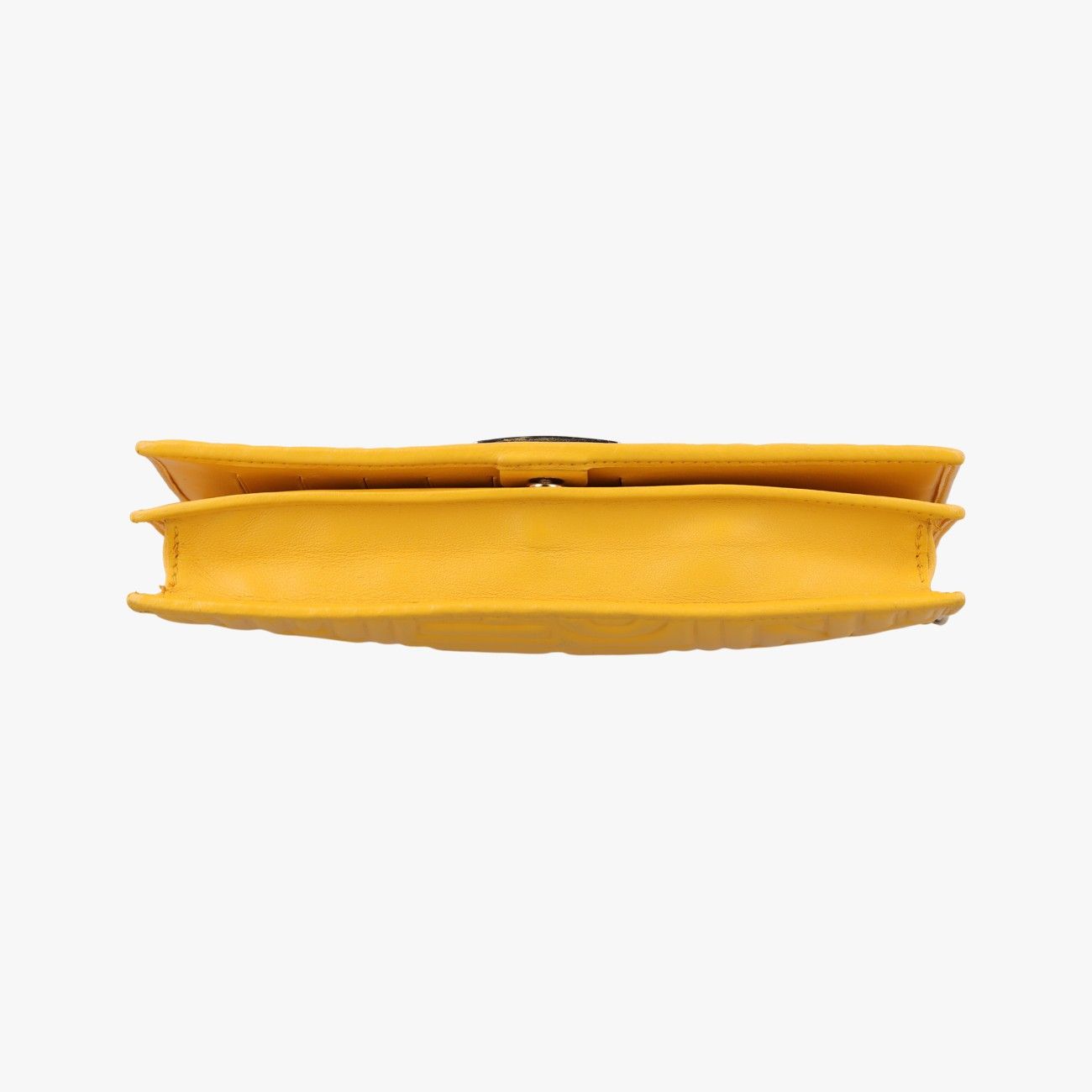 Fendi Embossed Logo Yellow Lambskin Shoulder — view 3