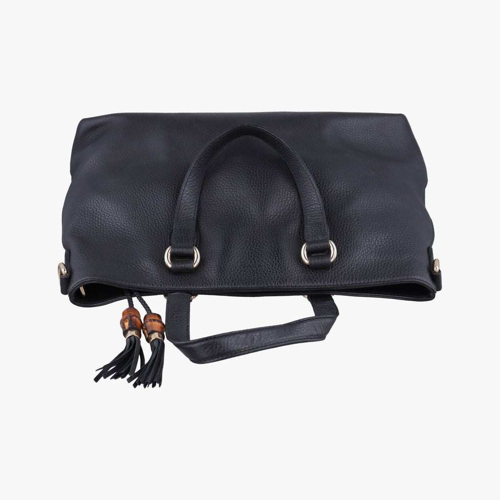 Gucci Bamboo Tassel Tote Black Leather — view 8